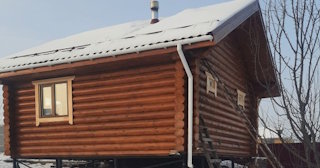 Баня из оцилиндрованного бревна под ключ в Новотроицке - от 136266 рублей