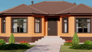 Проект одноэтажного дома с 3 спальнямиот 314460 рублей - Строй-Нвт | Новотроицк